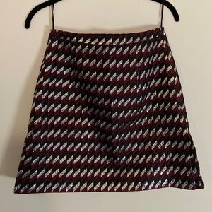Christopher Kane UK 6/US 2 skirt - new with tags - geometric silver red